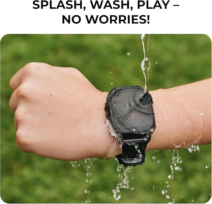 PlayZoom 4 Kids Smartwatch – 1.83” Color Touchscreen, 25+ Games, Selfie Camera, Audiobooks, Songs, Step Tracker, Parental Controls, Waterproof, for Ages 4-12 (Black)