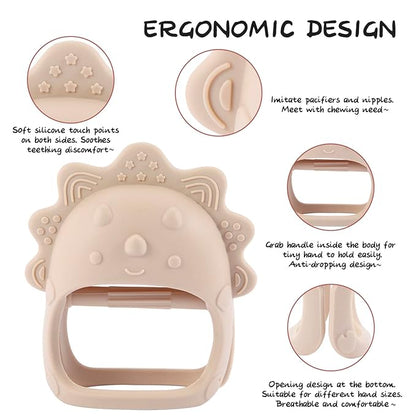 Baby Teething Toys, Teething Toys, Teethers for Babies 3-6 Months, Baby Chew Toys, BPA Free Teether Mitten with Soft Texture for Sensory Exploration and Itching Teething Relief