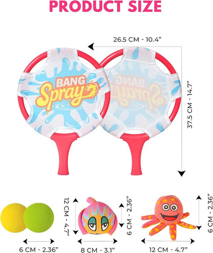 Water Paddle Toss Game with Floating Octopus Ball, Fun Pool Toys Set, Beach Games for Family, and Pool Water Play Set for Friends