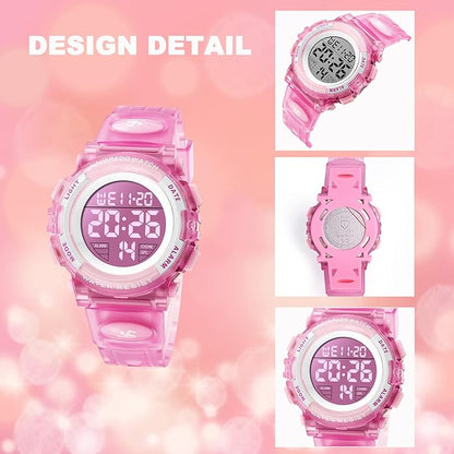 Kids Watch,Boys Watch for 3-15 Year Old Boys,Digital Sport Outdoor Multifunctional Chronograph LED 50 M Waterproof Alarm Calendar Analog Watch for Children with Silicone Band,Kids Gift