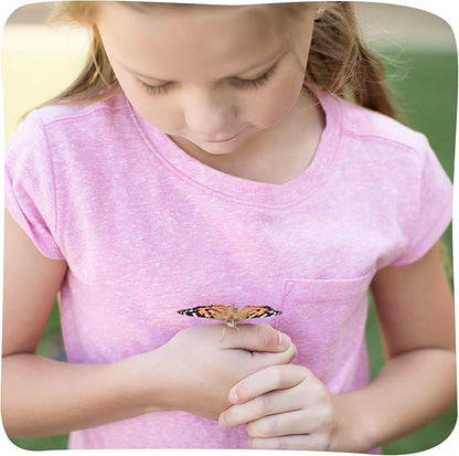 Insect Lore Butterfly Garden with Giant Birthday Card - 5 Live Baby Caterpillars, STEM Activity Journal, Habitat, Chrys-A-Lid Holder, Feeder - Raise and Release Painted Lady Butterflies