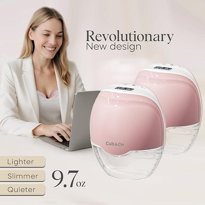 Wearable Hands-Free Breast Pump – Portable Electric Breastfeeding Pump with Multiple Suction Modes, Leakproof Design, LED Display & Travel Case – 120 Milliliters Capacity