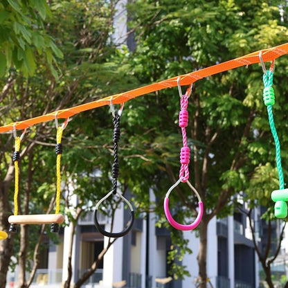 Kids Ninja Monkey Bars 2 Packs for Slackline Accessories for Slackline Obstacle Course for Backyard Attachments to Most Any Home Playground Equipment Sets