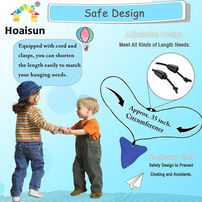 Chew Necklaces for Sensory Kids, 6 PCS Sensory Chew Necklaces for Boys Girls with ADHD, SPD, Autism, Chewing Needs, Silicone Chewy Necklaces Chew Toys for Adults Used for Reliving Anxiety and Stress