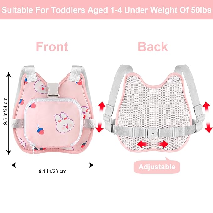 Accmor Toddler Harness Leash, Collapsible Cute Rabbit Kids Leash + Anti Lost Wrist Link for Outdoor Travel, Soft Child Walking Harness Tether Wristband Assistant Strap Belt Protector for Baby Girls