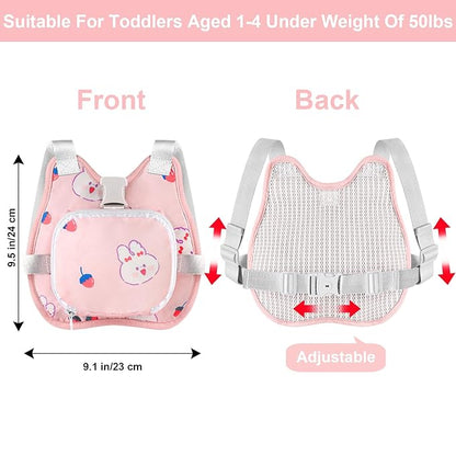 Accmor Toddler Harness Leash, Collapsible Cute Rabbit Kids Leash + Anti Lost Wrist Link for Outdoor Travel, Soft Child Walking Harness Tether Wristband Assistant Strap Belt Protector for Baby Girls