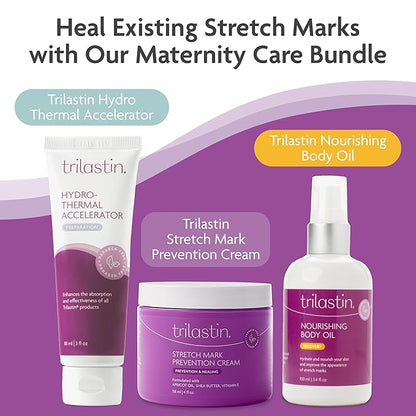TriLASTIN Maternity Stretch Mark Cream for Pregnancy - 4 Oz (3-Pack) - Hypoallergenic & Paraben-Free Silicone Scar Cream & Shea Butter - Pregnancy Must Haves