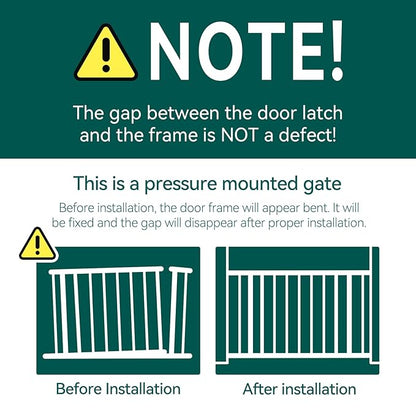 Babelio Metal Baby Gate, 29-48“ Auto Close Easy Install Pet Gate, Extra Wide Walk Thru Child Safety Gate, Pressure Mounted Dog Gate for Doorways & Stairs, with Y Spindle Rods, White
