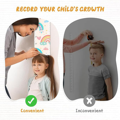 Personalized Name Height Chart for Kids, Rainbow Height Measurement for Wall, Child Height Measure Wall Chart Bedroom Nursery Wall Decoration, Playroom Essentials, Children's Day Gifts