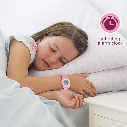 Kids Watches for Girls Boys Digital Sport Watch with Step Counter Pedometer Vibration Alarm Clock, No App Waterproof Fitness Tracker Kids Watch Boys Girls Teens Students Ages 5-16
