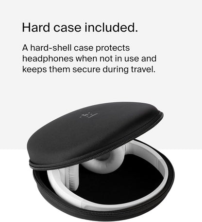 Belkin SoundForm Mini Kids Wireless Headphones w/Built-in Microphone, 30H of Playback Time, Fun Stickers, & Case - Over-Ear Headsets for Online Learning, School, iPhone, iPad, Galaxy, & More - White