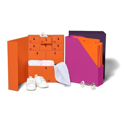 Savor | The Original Deluxe Keepsake Box | Fabric Bound Acid-Free Gender-Neutral Minimalist Newborn Keepsake and Memory Organizer with Labels | for Pregnancy, Mother's Day, Baby Shower, New Baby