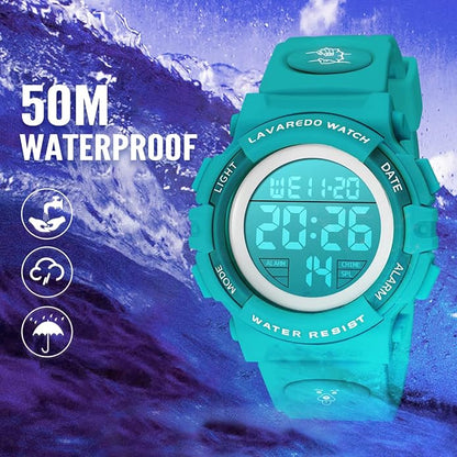 Kids Watch,Boys Watch for 3-15 Year Old Boys,Digital Sport Outdoor Multifunctional Chronograph LED 50 M Waterproof Alarm Calendar Analog Watch for Children with Silicone Band,Kids Gift