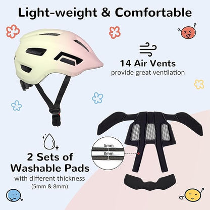 Toddler/Kids Bike Helmet, Adjustable and Multi-Sport, from Infant to Schoolchild, 2 Sizes