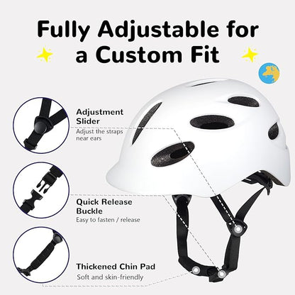 Kids/Youth Bike Helmet for Boys Girls and Teens, Adjustable and Multi-Sport for Bicycle, Kick Scooter, Skateboard, Roller/Inline Skate