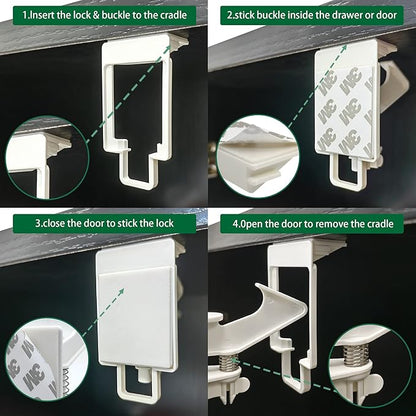 20 Pack Cabinet Locks Child Safety Latches - Vmaisi Baby Proofing Cabinets Drawers Lock - Upgraded Stronger Adhesive Easy Installation - No Drilling