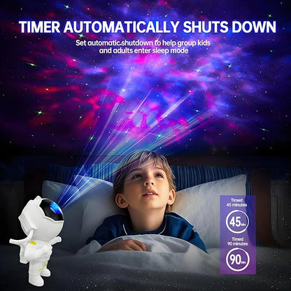 Star Projector Galaxy Night Light, Astronaut Galaxy Projector with Timer and Remote Starry Projector Ceiling LED Lamp, Kids Room Decor for Christmas, Birthday, Valentine's Day etc.