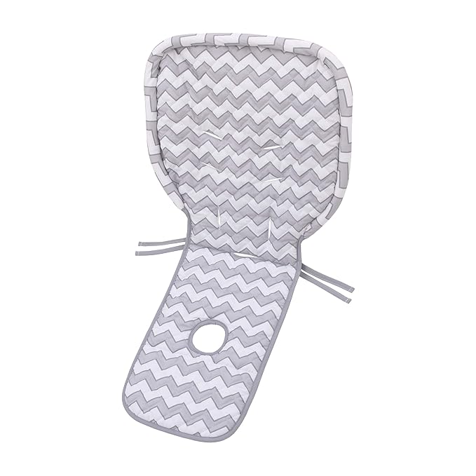 – Soft Gray and White Chevron High Chair Pad | Easy to Install Replacement Cushion | Fits Most 3-5 Point Harness High Chairs