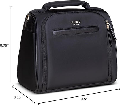 JuJuBe New Insulated Bottle Bag, Breastmilk Storage Bag for Baby Bottles, Travel Insulated Waterproof Lunch Bag or Cooler Bag for Nursing, Milk, Food, Baby Formula, Snacks, Black, Mothers Day Gift