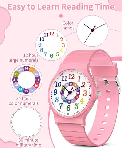 Kids Analog Watch Boys Girls, 30M Waterproof, Sports Watch for Boys, Easy to Read Children's Thin Dial Wrist Watches with Soft Band, for Ages 5-15 Kids Great Birthday Gifts Christmas Day