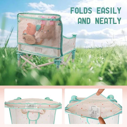 Tiny Marvels Portable 3-in-1 Baby Booster Seat, Cozy Floor Seat, Feeding Seat with Tray, Compact Foldable Toddler Booster with Child Safety Belt Carry Bag, Perfect for Travel (Cream Confetti)