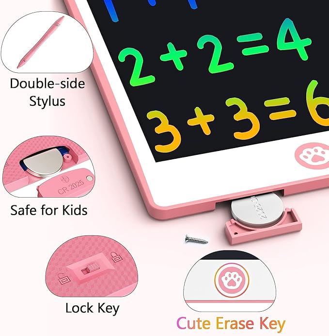 Hockvill LCD Writing Tablet for Kids 8.8 Inch, Toys for Girls Boys Drawing Pad for 3 4 5 6 7 Year Old Kids Toys, Children’s Day Gift Toddler Doodle Board Travel Essentials, Birthday Gift for Children