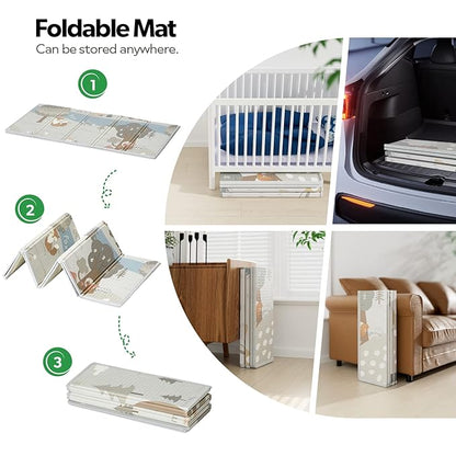 Fodoss Baby Playpen with Mat, Small Play Pen(47x47inch), for Babies and Toddlers, Pen Apartment, Yard Baby, Fence Area Playyard Activity Center (Dark Gray)