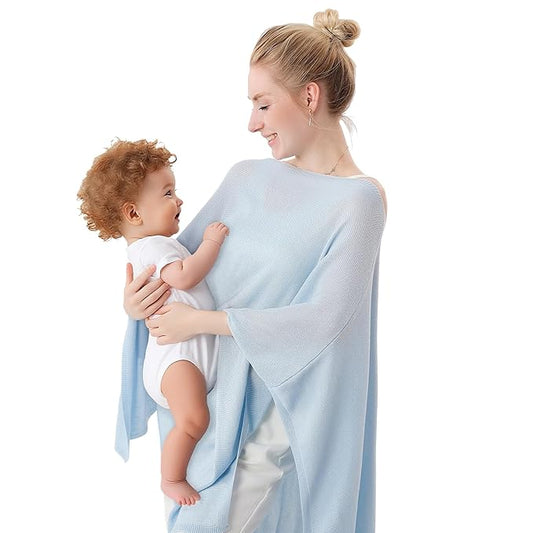 Nursing Cover for Breastfeeding – Privacy Breast Feeding Covers for Women – Soft Lyocell Fabric, Lightweight & Breathable – Multi-Use Scarf, Shawl, Baby Blanket – One Size – with Laundry Bag