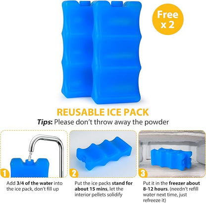Accmor Breastmilk Cooler Bag with Ice Pack, Breast Pump Bag with Cooler Fits 6 Bottles, Double Layer Breast Milk Cooler Travel Bag for Nursing Mom Daycare, Work, Travel