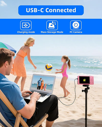 T TAKMLY Digital Camera 5K, Autofocus 16x Zoom 72MP Point and Shoot Cameras Compact Portable with Flash for Kids Boys Girls Teens Students, Anti Shake 2.8'' Screen, 64GB Card Include, Black