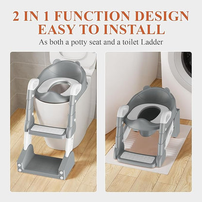 Potty Training Seat, Toddler Toilet Seat for Little Boys Girls, Potty Training Toilet with Urinals, Toddler Step Stool Ladder and Splash Guard