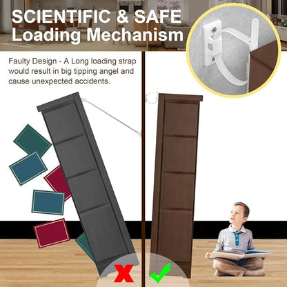 4our Kiddies Furniture Straps (6 Pack) Baby Proofing Anti Tip Furniture Anchors Kit, Cabinet Wall Anchors Protect Toddlers from Falling Furniture, Adjustable Child Safety Straps Earthquake Resistant