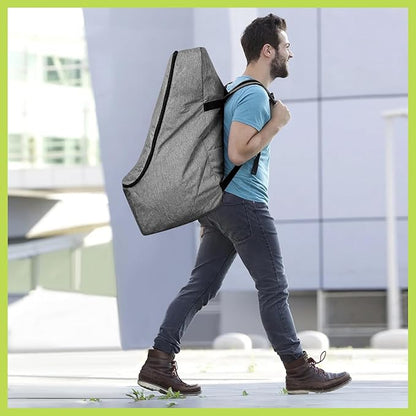 Padded Car Seat Travel Bag for Airplane, Heavy Duty Backpack for Air Travel, Water-Resistant Carrier with Shoulder Strap, Fits Most Car Seats (Grey)