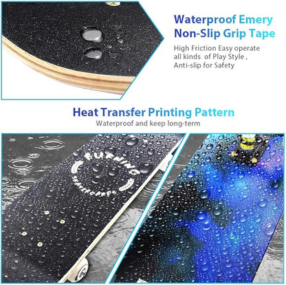 Easy_Way Complete Skateboards- Standard Skateboards for Beginners Kids Boys Girls Teenager- 31''x 8''Canadian Maple Cruiser Pro Skate Board, Skateboards
