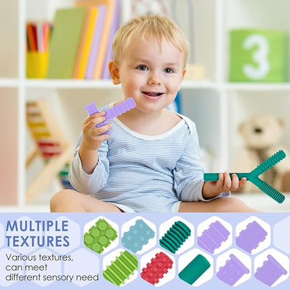 ERKOON Sensory Chew Toys for Autistic Children, 5 Pack Silicone Chewy Tube Oral Motor Tools for Sensory Kids with Autistic, Biting ADHD, SPD, Nursing Teething Toys