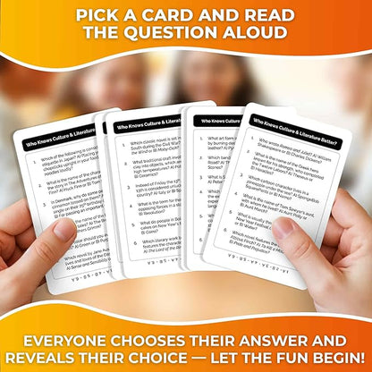 QUOKKA Board Games for Kids 8-12 and Family - Educational Card Game for Kids Age 12+ - Who Knows Culture and Literature Better? - 500+ Questions - Trivia for Family Game Night and Travel Fun