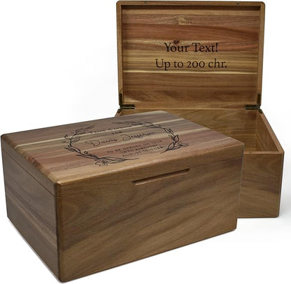 Time Capsule Box 1st Birthday - First Birthday Keepsake Gifts for Babies, Custom First Memory Time Capsule Box with Hinged Lid, Personalized Gift for New Parents, Acacia Wood Storage, 11.5x8.5x5.5 in