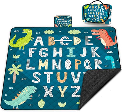 Extra Large Picnic Blanket Waterproof,80"x 80"Foldable Machine Washable Beach Blankets,Outdoor Blanket for 6-8 Adults,Picnic Mat Suitable for Indoor Crawling,Park Beach,Camping,Hiking,Travel( Blue)