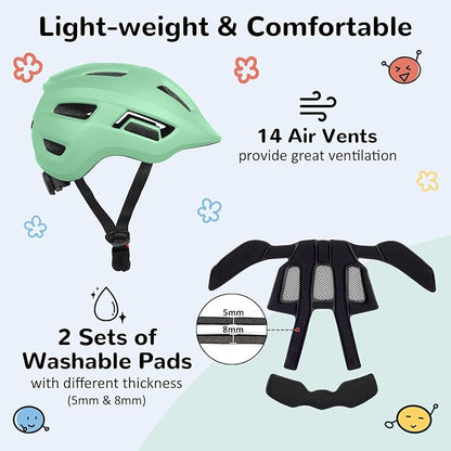 Toddler/Kids Bike Helmet, Adjustable and Multi-Sport, from Infant to Schoolchild, 2 Sizes