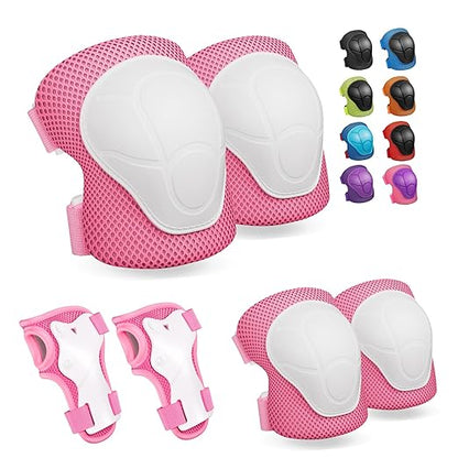 Knee Pads for Kids Knee Pads and Elbow Pads Toddler Protective Gear Set Kids Elbow Pads and Knee Pads for Girls Boys with Wrist Guards 3 in 1 for Skating Cycling Bike Rollerblading Scooter [Upgraded]