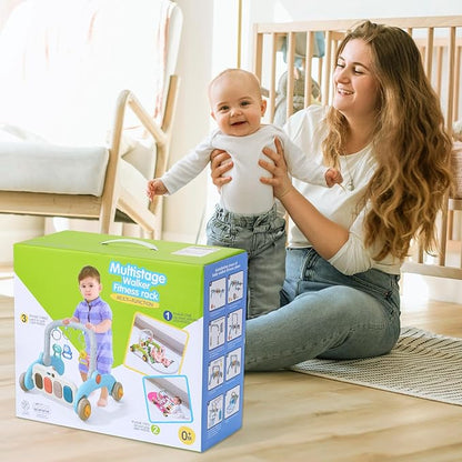 Baby Play Gym Walker Kick and Play Piano Gym Musical Tummy Time Mat for Boys Girls Infant Newborn Gifts (Panda Upgraded)