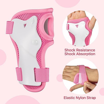 Knee Pads for Kids Knee Pads and Elbow Pads Toddler Protective Gear Set Kids Elbow Pads and Knee Pads for Girls Boys with Wrist Guards 3 in 1 for Skating Cycling Bike Rollerblading Scooter [Upgraded]