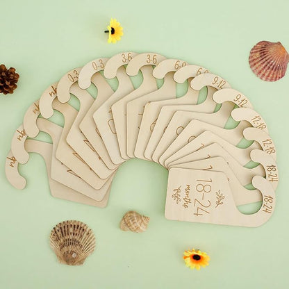 16Pcs Baby Closet Dividers Cute Baby Clothes Organizer Double Face Baby Closet Organizer for Clothes Organizer Wooden Baby Closet Dividers for Infant to Toddler