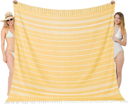 Oversized Turkish Beach Towel Blanket XXL Cotton Sandproof Towels Boho Woven Extra Large Big Sand Free Giant Throw Thick Blankets Huge Quilt XL Picnic Camping Necessities Cloud For Adult Gifts