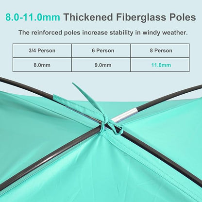 Gorich Beach Tent Sun Shelter for 3/4-5/6-7/8-10 Person with UPF 50＋ UV Protection, Lightweight & Easy Setup Beach Shade Canopy, Portable Beach Shade Tent Beach Cabana