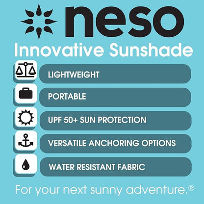 Neso Tents Beach Tent with Sand Anchor, Portable Canopy Sunshade - 7' x 7' - Patented Reinforced Corners(Shibori)