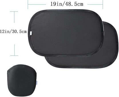 Funbliss Baby Car Mirror + 2-Pack Car Window Shades Bundle -100% Shatterproof, Wide Angle Convex
