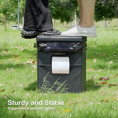 Upgrade XL Portable Toilet for Adults, Extra Large Portable Travel Floding Toilet, Camping Tall Toilets with Lid for Adults and Kids Compact Potty for Car,Hiking,Beach and Camping