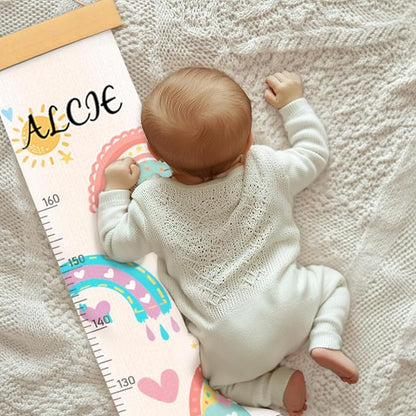 Personalized Name Height Chart for Kids, Rainbow Height Measurement for Wall, Child Height Measure Wall Chart Bedroom Nursery Wall Decoration, Playroom Essentials, Children's Day Gifts