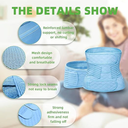 2 in 1 Postpartum Belly Band Wrap Blue, C-Section Support Belt XX-Large, Post Partum Support Recovery Waist/Pelvis Belt, Hysterectomy Belly Band Binder Girdle Stomach